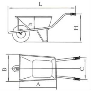 diseño de la carretilla de la carretilla de rueda del edificio de la construcción WB6414TS