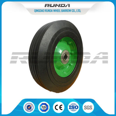 China Las ruedas de goma sólidas superficiales galvanizadas, los neumáticos de goma sólidos de 8 pulgadas centraron el eje proveedor